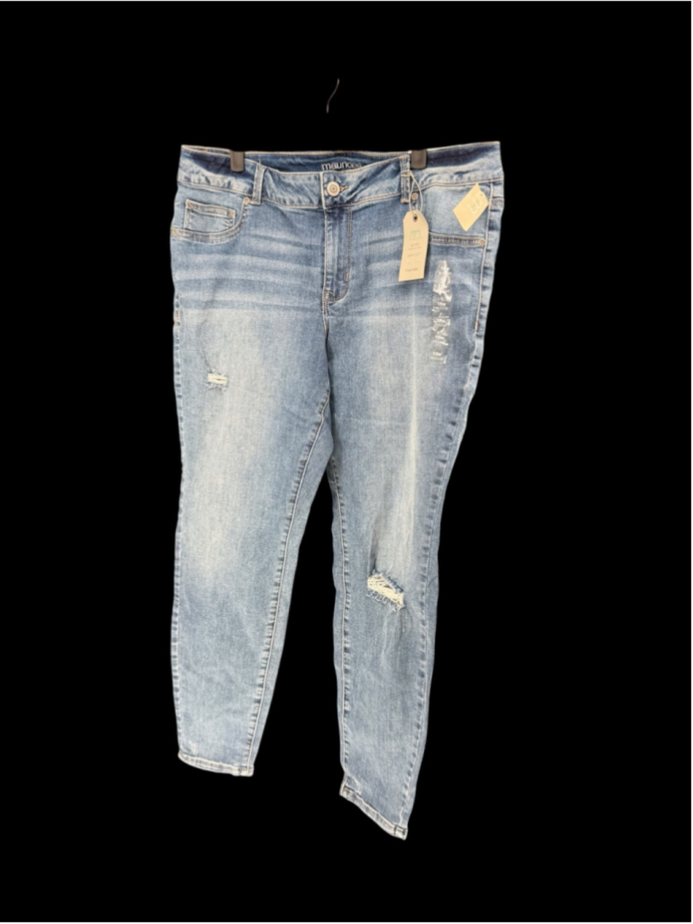 Women's maurices Jeggings Size 16W Blue Mid Rise Distressed Jeans